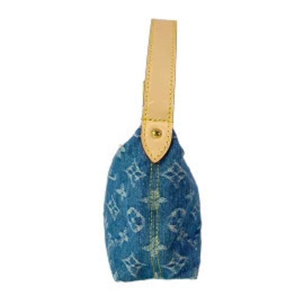 Louis Vuitton Pochette Hills Handbag Blue Denim